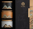 蘇氏陶瓷（SUSHI CERAMICS）茶葉罐手繪彩畫三色儲(chǔ)存罐陶瓷密封罐千里江山精美禮盒裝 曬單實(shí)拍圖