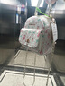 COOLE女包2025新款日常簡約通勤學(xué)院風(fēng)可愛碎花涂鴉百搭雙肩包 白配粉帶小藍(lán)貓掛件 曬單實(shí)拍圖