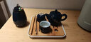 漢隸 旅行茶具套裝霽藍茶具快客杯一壺一二三四杯便攜包家用戶(hù)外旅游車(chē)載單人功夫茶具泡茶便攜式高檔茶盤(pán) 霽藍(一壺四杯+茶葉罐+茶盤(pán)+茶巾茶夾+旅行包) 曬單實(shí)拍圖