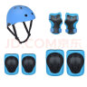 酷骑（COOGHI） 酷奇头盔护具七件套可调节大小1-3-7岁滑板车自行车轮滑溜冰鞋 蓝色头盔+护具 适合/2-7岁/头围48-52cm 实拍图