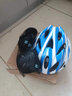 5766 輪滑護具成人兒童頭盔護具套裝全套專(zhuān)業(yè)自行車(chē)安全帽滑板溜冰平衡護膝 白藍色頭盔+牛頭護具 S碼 適合體重45-84斤 曬單實(shí)拍圖