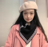 諄梧防風(fēng)三角圍巾脖套女護頸秋冬季針織圍脖千鳥(niǎo)格保暖假領(lǐng)子套頭百搭 【長(cháng)城黑】三角巾 透氣不悶 柔軟舒適 曬單實(shí)拍圖