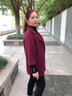紡蘭香（FANGLANXIANG）胖媽媽裝風(fēng)衣新款高貴闊太太寬松大碼中老年女裝上衣時(shí)尚 酒紅【外套+內(nèi)搭】 L 【建議120斤以內(nèi)】 曬單實(shí)拍圖