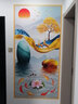 豪咖（HAOKA）玄關(guān)裝飾畫(huà)入戶(hù)壁畫(huà)五福臨門(mén)九魚(yú)圖自粘貼畫(huà)走廊過(guò)道墻紙壁畫(huà)葫蘆 XG九魚(yú)聚財(cái) 寬100高200cm印刷邊框 曬單實(shí)拍圖