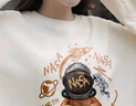 名創(chuàng)優(yōu)品（MINISO）外套女生春秋季2025新款寬松休閑設(shè)計(jì)感圓領(lǐng)衛(wèi)衣女裝上衣服 奶白色(宇航熊) M 165(體重100-115斤) 曬單實(shí)拍圖
