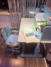 Hello Kitty【送货到家】儿童学习桌中小学生书桌椅可升降写字桌椅套装男女孩 1米抗醛板材+加高书架+矫姿椅 蓝 实拍图