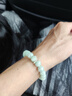 紫慕璃A貨翡翠足金手鏈 淡綠玉石圓珠黃金玉手鏈男女款 送女友老婆禮物 珠徑約7.5mm(精品送證書(shū)-送珠子) 曬單實(shí)拍圖