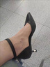 離境天一字扣高跟鞋女33碼單鞋職業(yè)夏季新款韓版百搭真皮百搭女細(xì)跟 5cm 黑色[跟高]1 35 曬單實拍圖