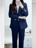 簡蜓西裝外套女2025春秋季新款氣質(zhì)面試正裝高級感工作服職業(yè)西服套裝 藏青西裝+藏青西褲 M 【建議90-99斤】 曬單實(shí)拍圖