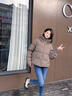 坦博爾小個(gè)子美拉德羽絨服女短款連帽保暖韓版秋冬外套TBF330332D 焦栗褐 S (160) 曬單實(shí)拍圖