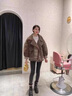 羅蒙（ROMON）仿羊羔毛外套女2025新款秋冬韓版加厚毛呢大衣寬松短款女裝棉服 咖啡色 L (110-135) 曬單實(shí)拍圖