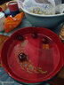 五和（WUHE）紅色水果盤(pán)客廳家用結婚敬酒過(guò)年婚禮果盤(pán)創(chuàng  )意現代茶幾零食糖果盤(pán) 孔雀8009 曬單實(shí)拍圖