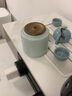蘇氏陶瓷（SUSHI CERAMICS）茶葉罐經(jīng)典時(shí)尚亞光鐵銹茶具配件密封罐收納茶盒家用陶瓷醒茶罐子 亞光鐵銹【藍(lán)色】 500ml 曬單實(shí)拍圖