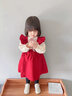 鸞雀翔 一周歲女寶寶生日禮服裙幼兒裙子1到3女童套裝周歲背帶套裙2件套 紅色 90碼 建議身高80-90 體重20-24斤 曬單實拍圖