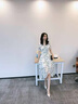 穆夏百合2025夏季新款女裝時(shí)尚氣質(zhì)短袖雪紡連衣裙仙女裙中長(zhǎng)a字碎花裙子 白色 M (105斤以下) 曬單實(shí)拍圖
