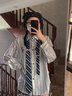 旻勝學(xué)院風(fēng)襯衫女條紋刺繡長(cháng)袖襯衣女裝秋季新款設計感小眾寬松別致開(kāi) M 曬單實(shí)拍圖