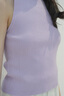 Mandy Zhang真絲醋酸法式別致外穿小吊帶背心女夏內(nèi)搭針織掛脖上衣 丁香紫 XS 155/80A 曬單實拍圖