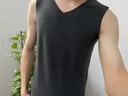 莫代爾羽毛蛋白保暖背心男士冬季加厚坎肩白色打底衫無(wú)痕內衣男 灰色+黑色 XL 曬單實(shí)拍圖