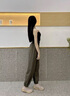 OTST2025新款黑色工裝褲女春季薄款美式高腰顯瘦束腳運動(dòng)女寬松燈籠褲 軍綠色工裝褲 薄款 L 【建議80-105斤】 曬單實(shí)拍圖