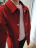 恒源祥品牌雙面羊毛大衣女短款秋冬新款小個(gè)子娃娃領(lǐng)羊毛呢外套寬松媽媽 酒紅色 L 適合115-130斤 曬單實(shí)拍圖