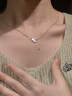 Grace Girl18K金鑲真鉆項鏈女小白狗套鏈犬形百搭鎖骨鏈送女友生日禮物 18K金鉆石小狗項鏈 曬單實(shí)拍圖