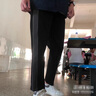 益帛休閑褲男秋季新款港風(fēng)復(fù)古潮流ins條紋寬松垂感舒適百搭青春流行拉鏈側(cè)開(kāi)衩潮牌運(yùn)動(dòng)系帶直筒長(zhǎng)褲子男 黑白條紋 L【建議110-125斤】 曬單實(shí)拍圖