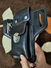 暢印新款男士手機包多功能穿皮帶掛鑰匙手機袋皮質(zhì)腰包腰間包防水工地 棕黃色升級版17.5厘米內手機 曬單實(shí)拍圖