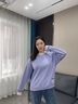 FSHE圓領(lǐng)拼接紫色假兩件加絨衛(wèi)衣女2025年秋冬新款寬松休閑套頭上衣潮 紫色/秋冬[加絨款] L-適合106-120斤 曬單實(shí)拍圖