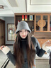 Siggi羊毛帽子女士冬季漁夫帽時(shí)尚保暖百搭水桶帽顯臉小含兔毛盆帽 曬單實(shí)拍圖