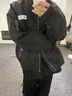定原夾克男女春秋季美式國潮設計感飛行員寬松休閑百搭棒球服外套男 黑色 XL【建議120-140斤】 曬單實(shí)拍圖