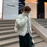 乖米豆2025年新款冬季棉服女短款棉襖韓系學(xué)生棉衣外套小個(gè)子面包服 米白色 M （105-120） 曬單實(shí)拍圖