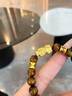 中國黃金（CHINA GOLD）黃金手鏈男士足金招財貔貅手鏈信念轉運珠黃虎眼手串女生日禮物 8mm黃虎眼貔貅手串+2信念 約1.6g 曬單實(shí)拍圖