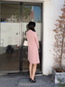 AD洋氣粉色職業(yè)連衣裙女秋季新款九分袖西服裙通勤OL正式場(chǎng)合裙子 長(cháng)袖款連衣裙 S 曬單實(shí)拍圖