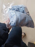 塔格麗（tageli）青少年保暖褲加絨加厚女大童棉毛打底褲初中生德絨褲男孩女孩秋褲 男童-藍色條紋棉花絨中厚 170 【95-110斤】 曬單實(shí)拍圖