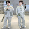G.duck小黃鴨童裝漢服男童中秋季兒童古裝幼兒園表演服新中式大合唱禮服 TZK6517米白 120碼建議110-120cm6-7歲 曬單實(shí)拍圖