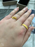 金喜晟 足金999戒指黃金簡(jiǎn)約雙排線(xiàn)條指環(huán)磨砂滿(mǎn)天星三生三世戒指七夕禮 18號圈一只 約2.2克 多退少補 曬單實(shí)拍圖