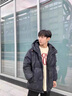 NASAGOOD官方男裝潮牌聯(lián)名加厚羽絨服男連帽潮流保暖情侶外套冬季休閑衣服 白色 XL 曬單實(shí)拍圖