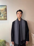 巴魯尼品牌羊毛圍巾男士秋冬季高檔圍脖男百搭韓版送朋友禮盒裝高檔 駝色 180*30cm 曬單實(shí)拍圖
