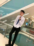花花公子（PLAYBOY）【兩條裝】西褲男正裝西服褲子男商務(wù)休閑小腳新郎修身韓版直筒 藏青長褲+黑色長褲 31 曬單實(shí)拍圖