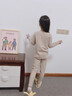 moonkids兒童德絨蠶絲保暖內衣套裝秋冬加絨女童打底衫小寶寶秋衣秋褲發(fā)熱 8128奶茶色套裝【德絨-雙面磨毛 130 cm 曬單實(shí)拍圖