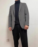 皮爾卡丹（pierre cardin）雙面羊毛呢西服男士秋冬商務(wù)休閑小西裝可拆內膽短款呢子大衣外套 灰色(70%綿羊毛) 180/XL【建議135-150斤】 曬單實(shí)拍圖