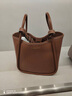 CHARLES&KEITH大容量通勤單肩托特包子母包生日禮物CK2-30782647 Chocolate巧克力色 M 曬單實(shí)拍圖