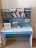 米昊（MIHAO） 电脑桌台式家用书桌书柜组合办公写字台学习桌子 【加高书架款-左边双柜】蓝120cm 实拍图