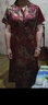 俞兆林（YUZHAOLIN）中年洋氣媽媽新款夏裝仿真.絲連衣裙高貴婚宴禮服中老年夏季大碼 酒紅色 4XL 135-145斤 曬單實(shí)拍圖