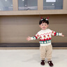 幼歌（YOUGE） 兒童復古雪尼爾束腳褲冬季抓絨褲子寶寶彈力自在休閑褲 卡其色 80 cm 曬單實(shí)拍圖