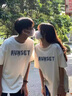 love legend(兩件裝)情侶裝夏天短袖t恤套裝新款潮流上衣男女同款班服定制 蝴蝶-男黑女白 男M/女S 曬單實拍圖