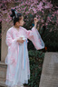 歐育兒童漢服女童夏秋溫柔超仙連衣裙新款洋氣國風女孩生日禮物演出服 粉色超仙刺繡連衣裙 常規(guī) B1517 140 【建議身高130-140cm】 曬單實拍圖