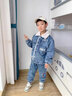 酷貝煜煜童裝男童套裝冬季牛仔痞帥8到10歲加絨加厚中大童潮流過(guò)冬衣服 白色絨吉他人套裝 140碼建議身高132左右 曬單實(shí)拍圖