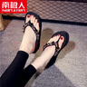 啄木鳥(niǎo)2025女夏時(shí)尚高跟人字拖鞋外穿厚底防滑坡跟涼拖新款水鉆沙灘拖鞋 黑色 35 曬單實(shí)拍圖