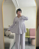 unisunny孕尚月子服春秋產(chǎn)后莫代爾哺乳睡衣睡褲產(chǎn)婦孕婦長袖家居服孕期孕媽裝 紫色 M 曬單實(shí)拍圖